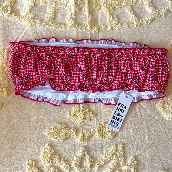 PINK by Frankie's Bikinis Gingham Bandeau - Picture 2 of 3